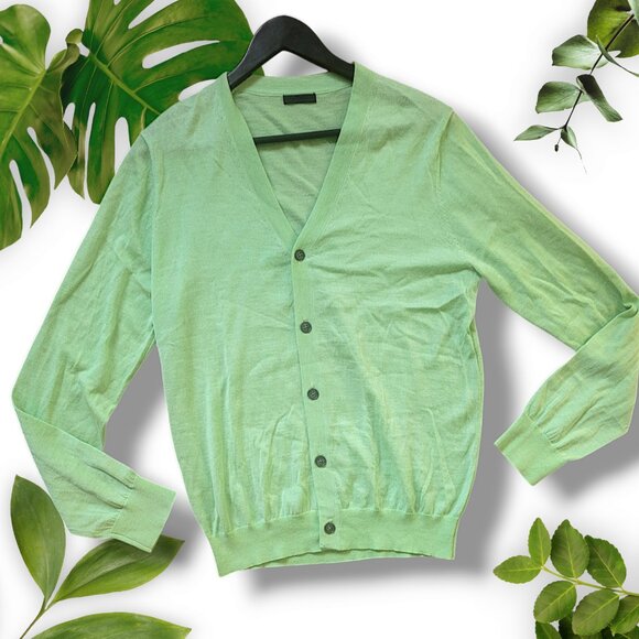 Patrick Assaraf Green Merino Cardigan, sz XS-S - Picture 1 of 8